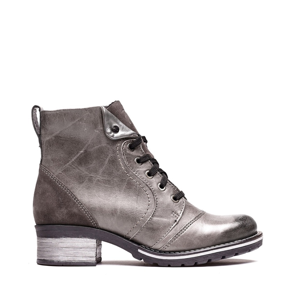 Dromedaris‎ Karissa Scrunched Gray Lace-Up Boots, Women's Size 41 or 10-10.5 - Picture 2 of 14